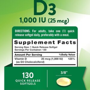 Nature’s Truth Vitamin D3 1000 iu 130 Caps