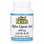 Natural Factors Alpha-Lipoic Acid with Thiamin B1 & B2 Antioxidants 60 Vegetarian Caps
