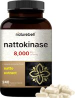 NatureBell Nattokinase 8,000 FU Per Serving 240 Veggie Capsules Traditional Natto Extract Source – Max Strength Enzyme & Heart Health Support