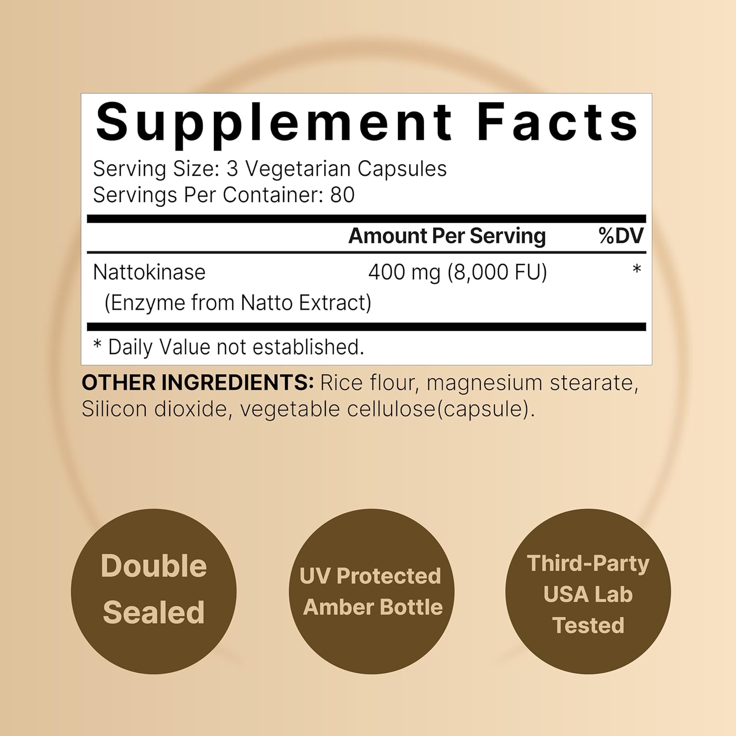 NatureBell Nattokinase 8,000 FU Per Serving 240 Veggie Capsules Traditional Natto Extract Source – Max Strength Enzyme & Heart Health Support - Görsel 3