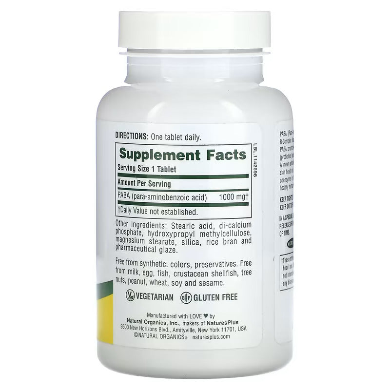 NaturesPlus Sustained Release PABA 1,000 mg 60 Tablet