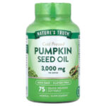 Nature’s Truth Pumpkin Seed Oil Greens Superfoods Omega Fish Oil EPA DHA Cold Pressed 75 Quick Release Softgels