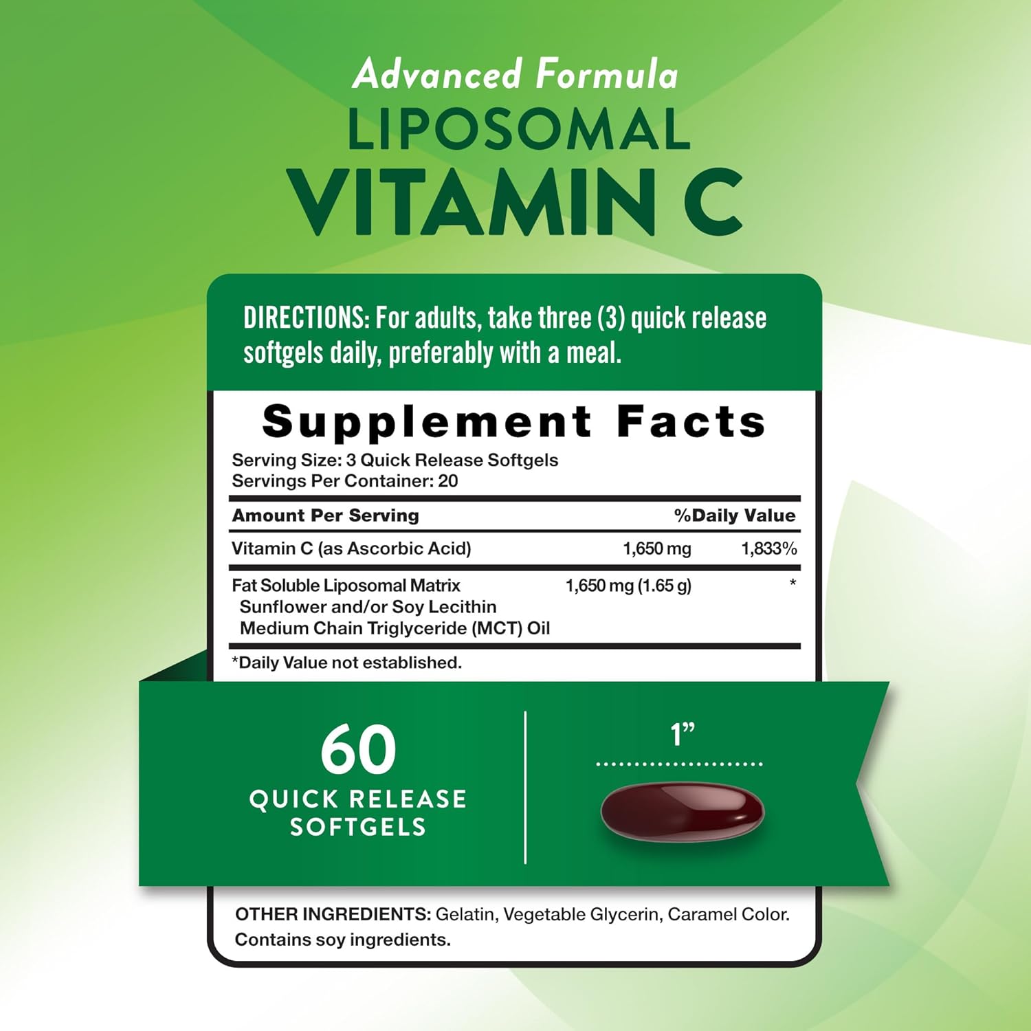 Nature's Truth Liposomal Vitamin C 1650mg 60 Softgels - Görsel 5