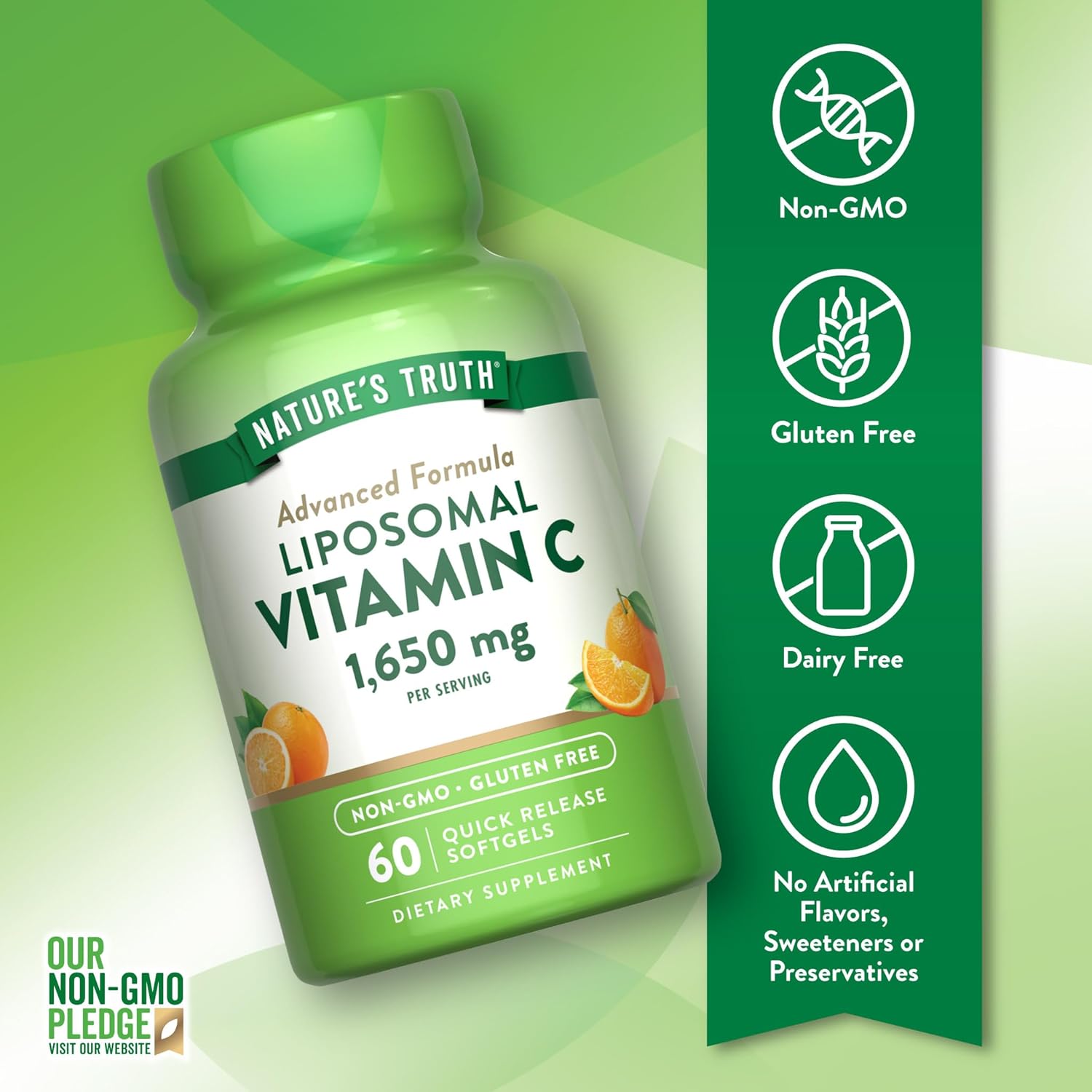 Nature's Truth Liposomal Vitamin C 1650mg 60 Softgels - Görsel 3