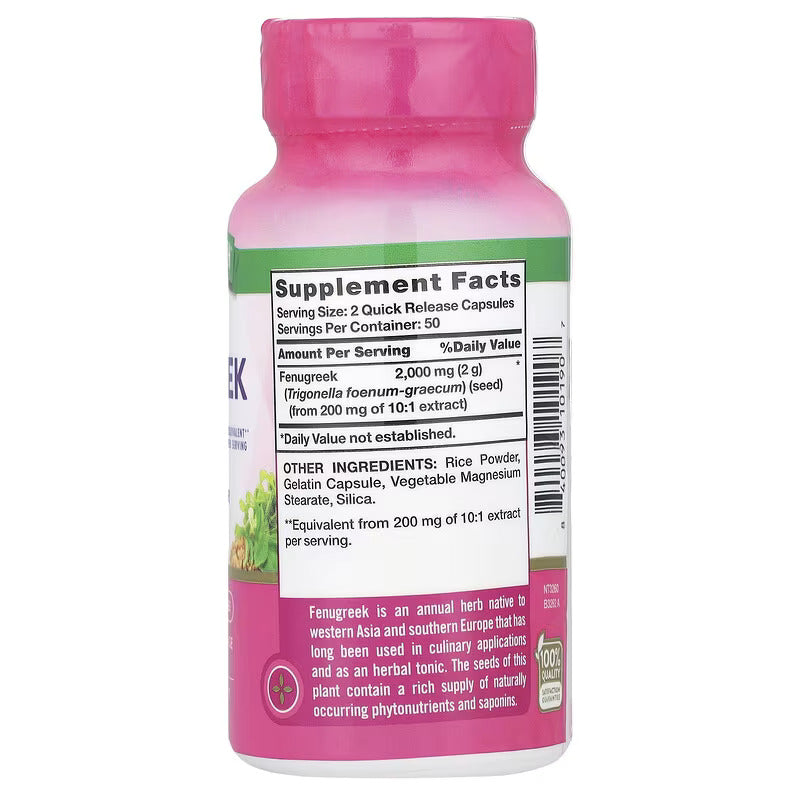 Nature’s Truth Fenugreek Çemen Otu 1,000 mg 100 Quick Release Caps
