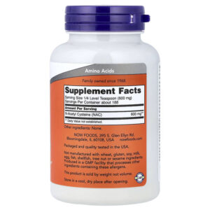 NOW Foods NAC Pure Powder 600 mg 113 g - Görsel 2