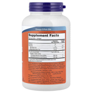 NOW Foods Omega 3 Fish Oil 180 Softgels - Görsel 2
