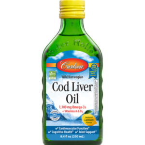 Carlson - Cod Liver Oil 1100 mg Omega-3s Liquid Cognitive Fish Oil Lemon EPA DHA 250 ml