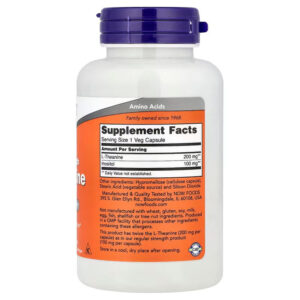 NOW Foods Double Strength L-Theanine with inositol 120 Veg Capsules - Görsel 2
