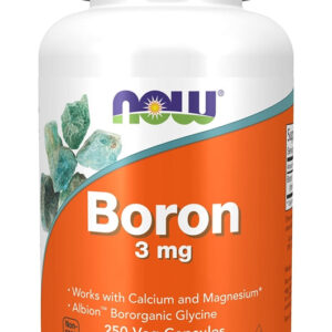NOW Supplements, Boron 3 mg (Bororganic Glycine), Structural Support*, 250 Veg Capsules