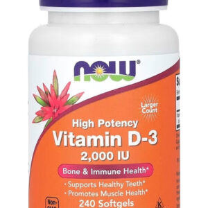 NOW Foods D3 Vitamin 2000 IU 240 KAPSÜL