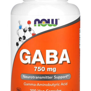 NOW Foods GABA 750 mg 200 Vegetarian Capsul