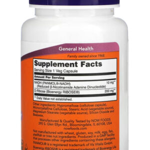 NOW Foods, NADH, 10 mg, 60 Bitkisel Kapsül