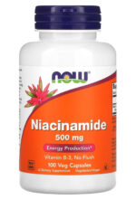NOW Foods, Niacinamide Sivilce Cilt temizliği 500 mg, 100 Veg Capsules