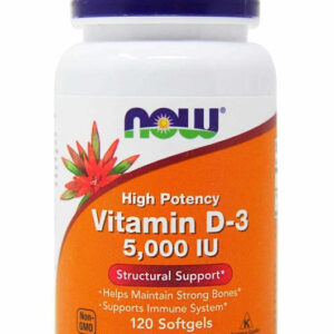 NOW Foods Vitamin D3 High Potency 5000 IU 120 Softgels