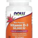 NOW Foods Vitamin D3 Max Potency 50,000 IU 50 Softgels
