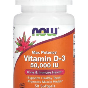 NOW Foods Vitamin D3 Max Potency 50,000 IU 50 Softgels