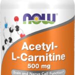NOW Foods Acetyl-L Carnitine 500 mg Amino Acid Brain And Nerve Cell Function 100 Veg Capsules