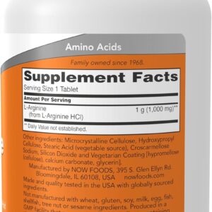 NOW Foods Double strength L-Arginine 1,000 mg Nitric Oxide Amino Acid 120 Tablet