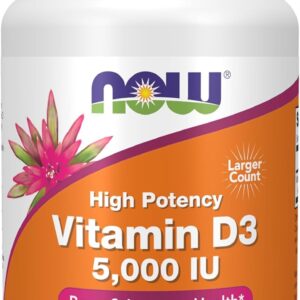 NOW Foods, Vitamin D3 High Potency, 125 μg (5000 IU) 240 Softgels