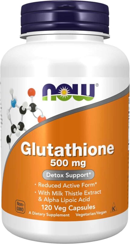 Now Foods Glutathione 500 mg with Milk Thistle Extract & Alpha Lipoic Acid 120 Veg Caps