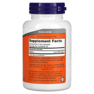 NOW Foods Glycine Amino Neuro Nervous system 1,000 mg 100 Veg Caps