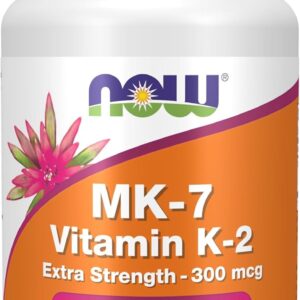 NOW Foods Vitamin K2 MK-7 300 mcg Extra Strength Supports Bone Health 60 Veg Caps