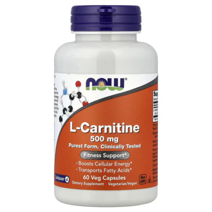 NOW Foods L-Carnitine Tartrate 500 mg 60 Veg Capsules