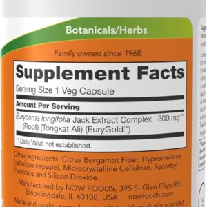 NOW Foods Tongkat Ali TestoJack 300, 300 mg, 60 Veg Capsules