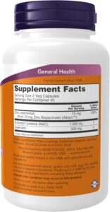 Now Foods NAC Quercetin and Zinc Immune and Respiratory Support 90 Veg Caps - Görsel 2