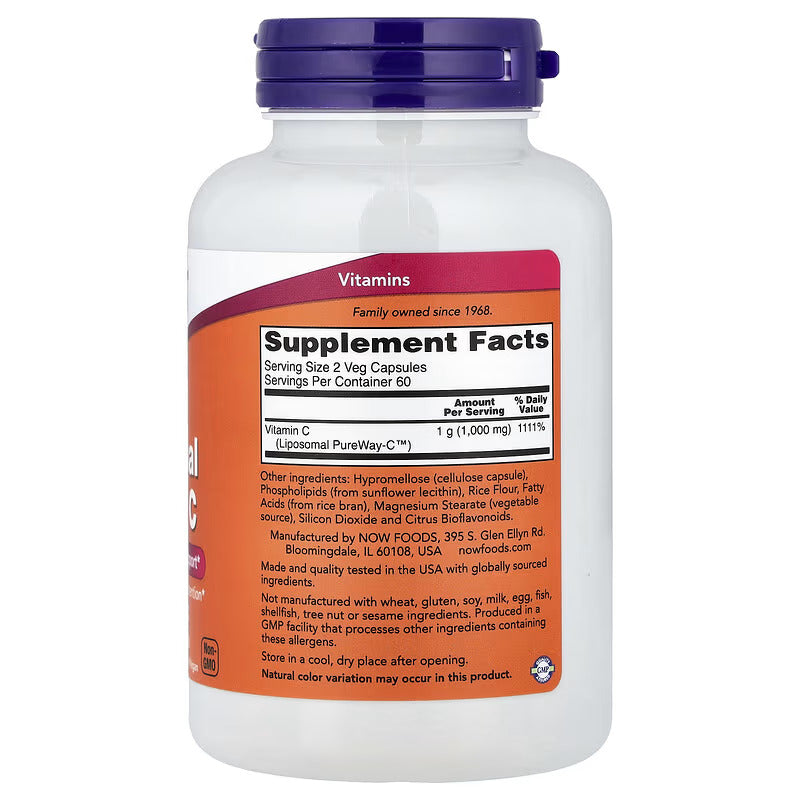 NOW Foods Liposomal Vitamin C Immune & Collagen Support 120 Veg Caps - Görsel 2