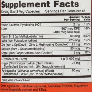 NOW Foods Thyroid Energy L-Tyrosine Copper Vitamin B-6 / B-12 90 Veg Caps