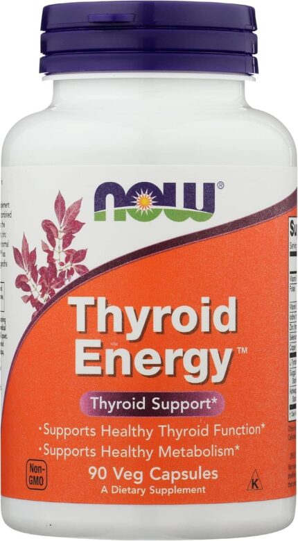 NOW Foods Thyroid Energy L-Tyrosine Copper Vitamin B-6 / B-12 90 Veg Caps