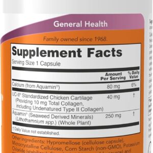 NOW Foods UC-II Collagen Hair, Skin & Nails Undenatured Bone, Joint & Cartilage 120 Veg Caps