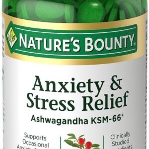 Nature's Bounty, Anxiety & Stress Relief, Ashwagandha KSM66 50 Tablets
