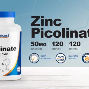 Nutricost Zinc Picolinate 50mg 120 Vegetarian Caps