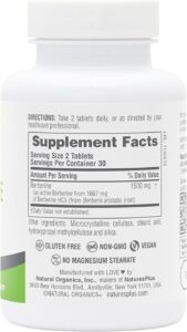 Natures Plus PRO Berberine 1500 mg - 60 Tablet - Görsel 2