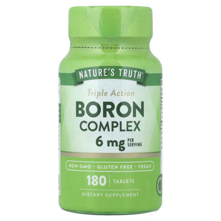 Nature's Truth Boron Citrate Boron Glycinate and Boron Aspartate Complex Triple Action 180 Tablet