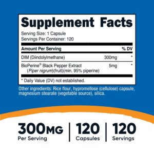 Nutricost DIM 300 Mg 120 Capsules - Görsel 3