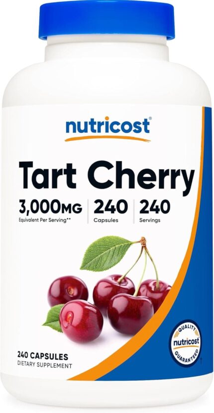 Nutricost Tart Cherry Extract 3000mg Equivalent 10:1 Extract 240 Vegetarian Caps