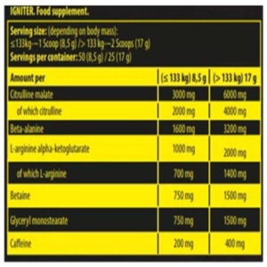 Nuclear Nutrition Igniter PUMP Preworkout 438 g – 50 SERVİS