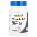 Nutricost Riboflavin Vitamin B2 100 mg 30 Capsules