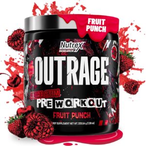 Nutrex Outrage Ultra HIGH STIM PreWorkout Caffeine L-Citrulline Beta-Alanine Creatine Energy Focus