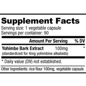 Nutrabio Labs Yohimbine 100 mg 90 Capsul
