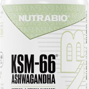 NutraBio Ashwagandha KSM66 Herbal for Stress Mood & Performance 600 MG 90 Caps