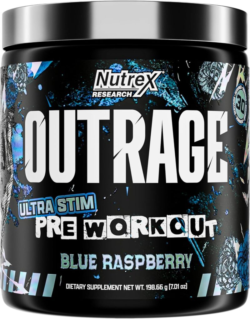 Nutrex Outrage Ultra HIGH STIM PreWorkout Caffeine L-Citrulline Beta-Alanine Creatine Energy Focus - Görsel 3
