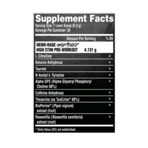 Nutrex Research Hemo Rage Unleashed High Stim PreWorkout - Görsel 2