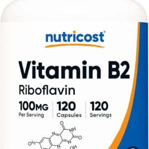 Nutricost Vitamin B2 Riboflavin 100mg 120 Caps