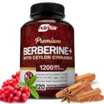 NutriFlair Premium Ceylon Cinnamon Berberine HCL Immune System Glucose 1200mg 120 Caps