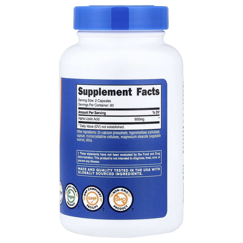 Nutricost Alpha Lipoic Acid 300 mg 120 Capsules - Görsel 2